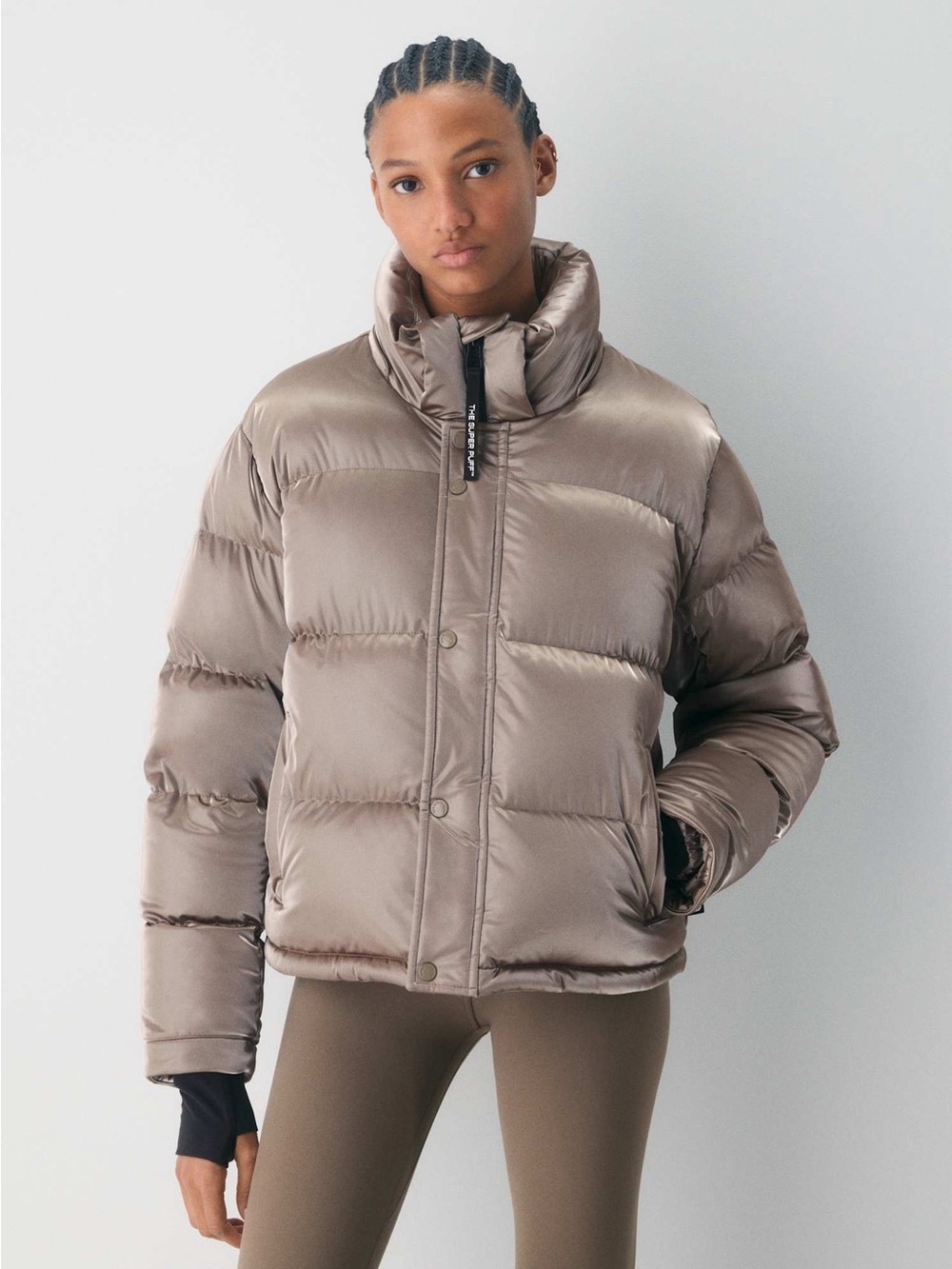 Aritzia The Super Puff Shorty Liquid Shine woman's jacket size 2xs relaxed fit